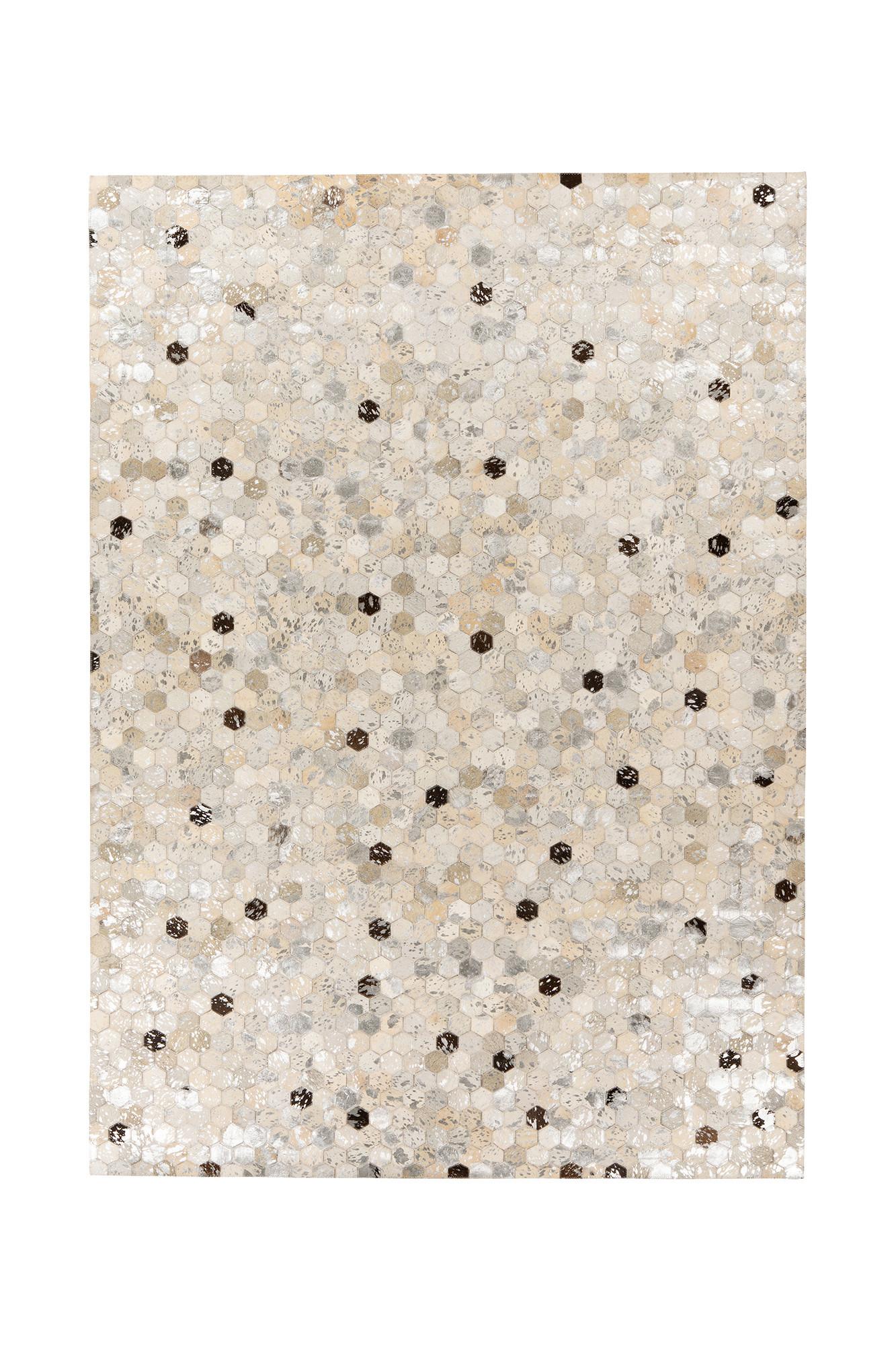 Flachwebeteppich Lavin 1025 Silber / Grau - Silberfarben/Grau, Konventionell, Leder (120/170cm) - Kayoom