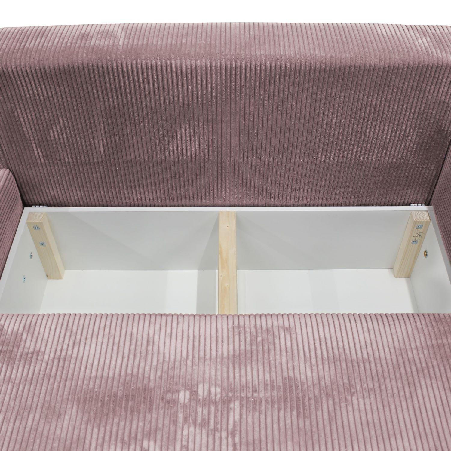 Kutna Garnitura Vogue - ružičasta/crna, Moderno (277/90/176cm) - Modern Living