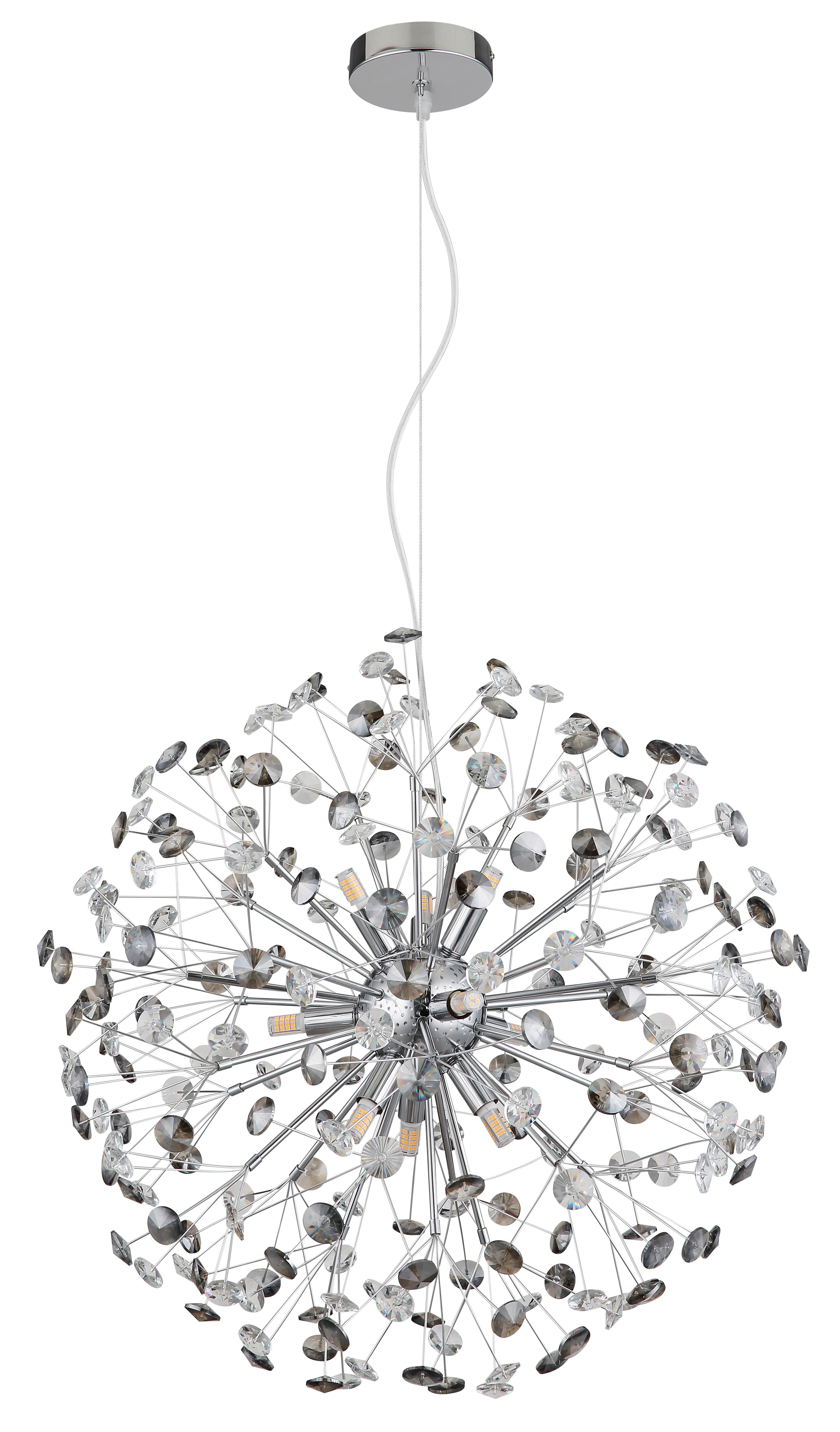 Kristall-hängeleuchte 64135h2c  Katrina - Klar/Chromfarben, Lifestyle, Glas/Kunststoff (60/150cm) - Globo