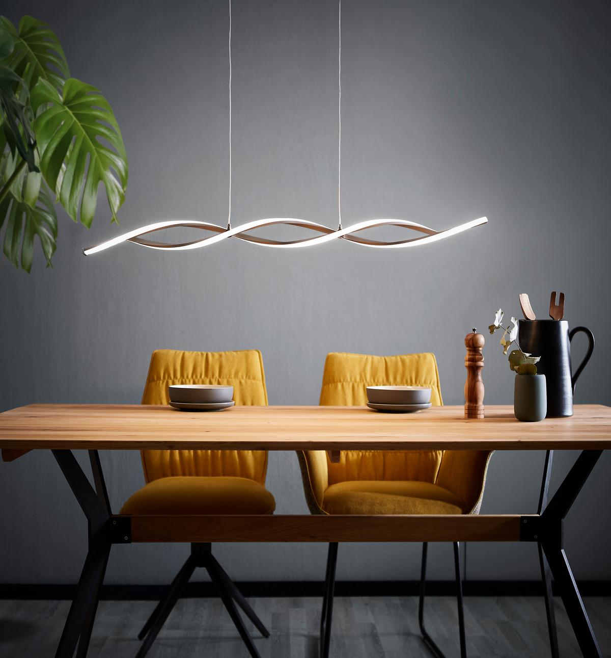 LAMPA WISZĄCA LED 9142-55 POLINA - kolor niklowy, Design, metal (110/8/140cm) - Paul Neuhaus