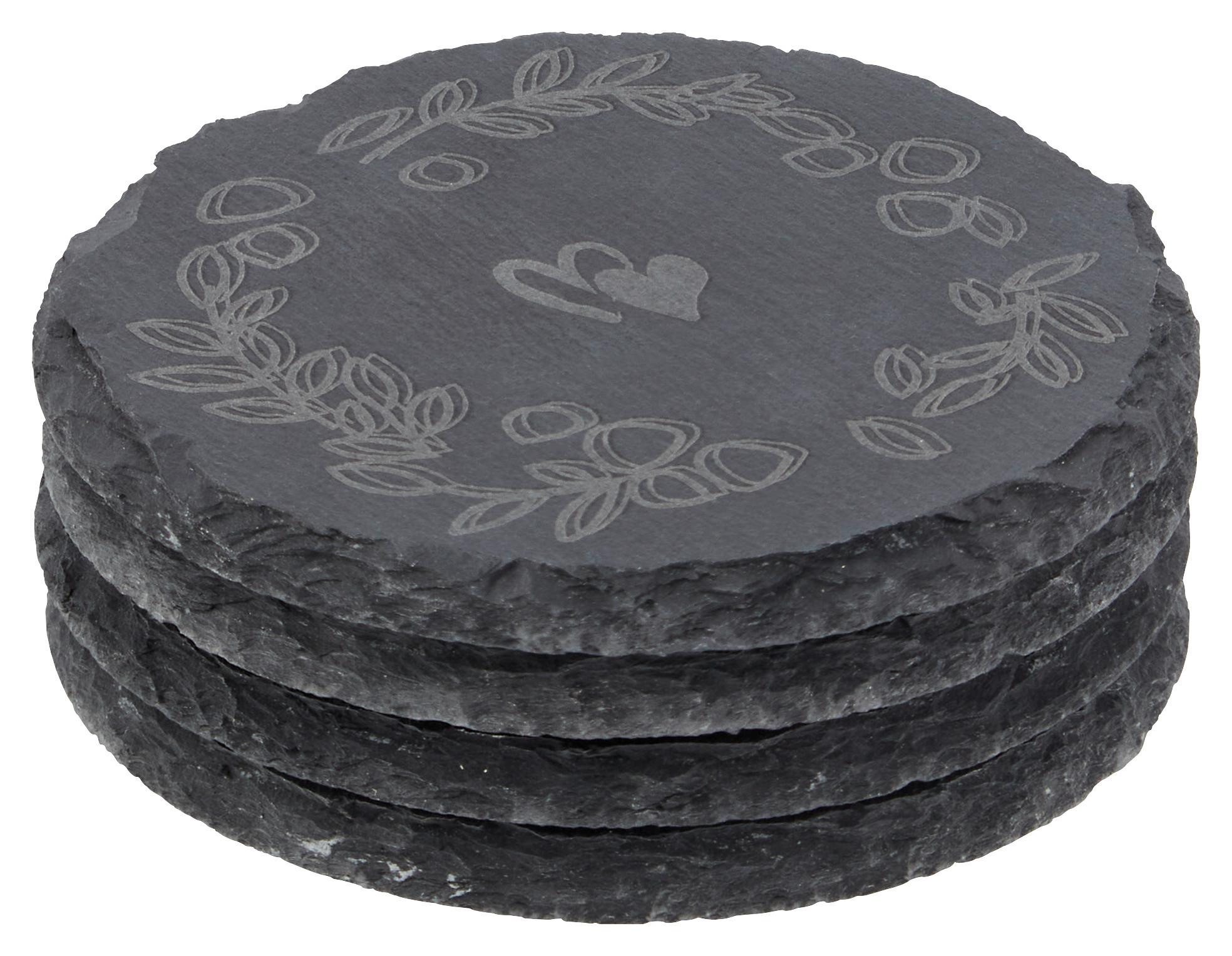 Alátétszett Funny - fekete, Modern, kő (10cm) - Zandiara