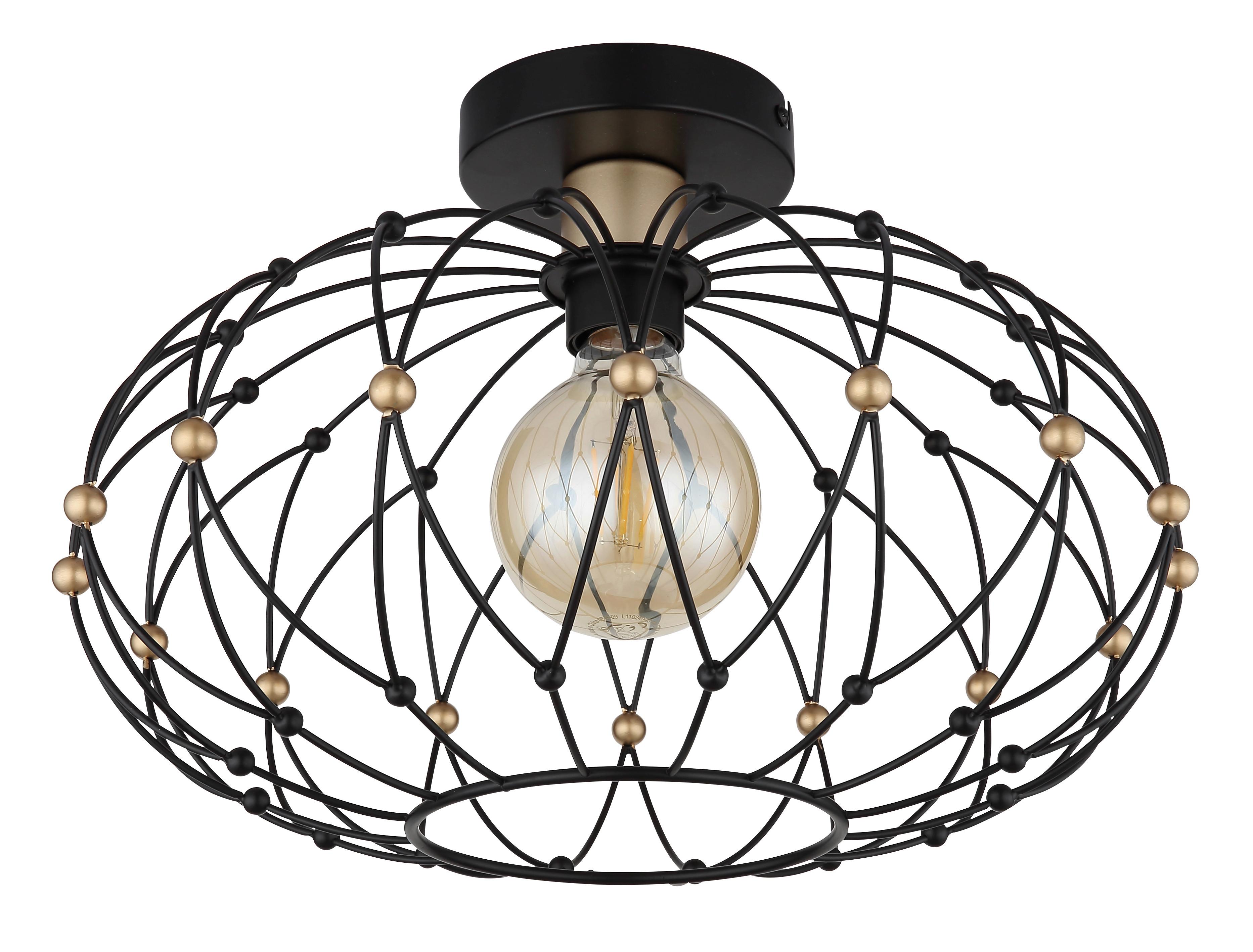 DECKENLEUCHTE 15966D GREYS - Goldfarben/Schwarz, Design, Metall (40/25cm) - Globo