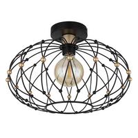 DECKENLEUCHTE 15966D GREYS - Goldfarben/Schwarz, Design, Metall (40/25cm) - Globo