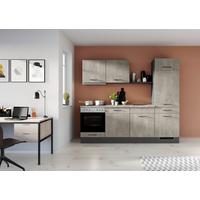 Küchenblock inkl. 5 E-Geräte IP1200 grau - Graphitfarben/Schwarz, Trend, Holzwerkstoff/Metall (240cm) - Impuls