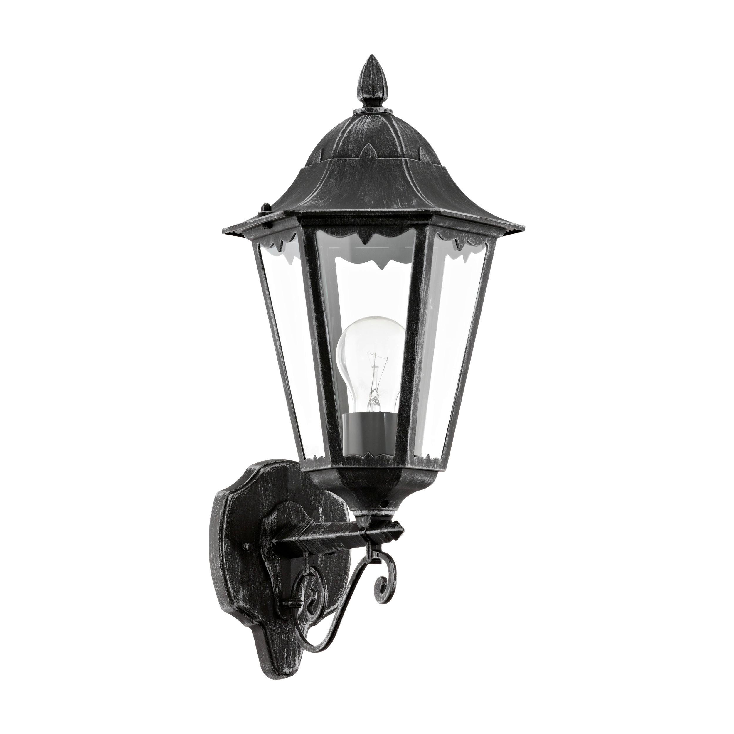 Led-wandleuchte Navedo Silber Schwarz Patina - Klar/Silberfarben, Basics, Glas/Metall (20cm) - Eglo