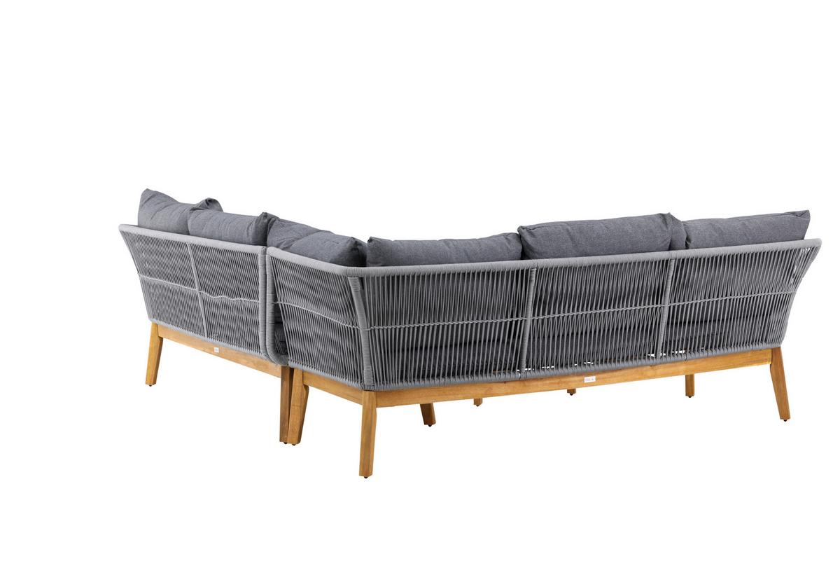 Loungegarnitur Chania ca. 210x160 Dunkelgrau - Dunkelgrau/Grau, KONVENTIONELL, Holz/Kunststoff (210/160cm) - Gardenson