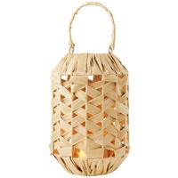 Lámpás Papel - natúr színű, Natur, üveg/fém (19/29cm) - Zandiara