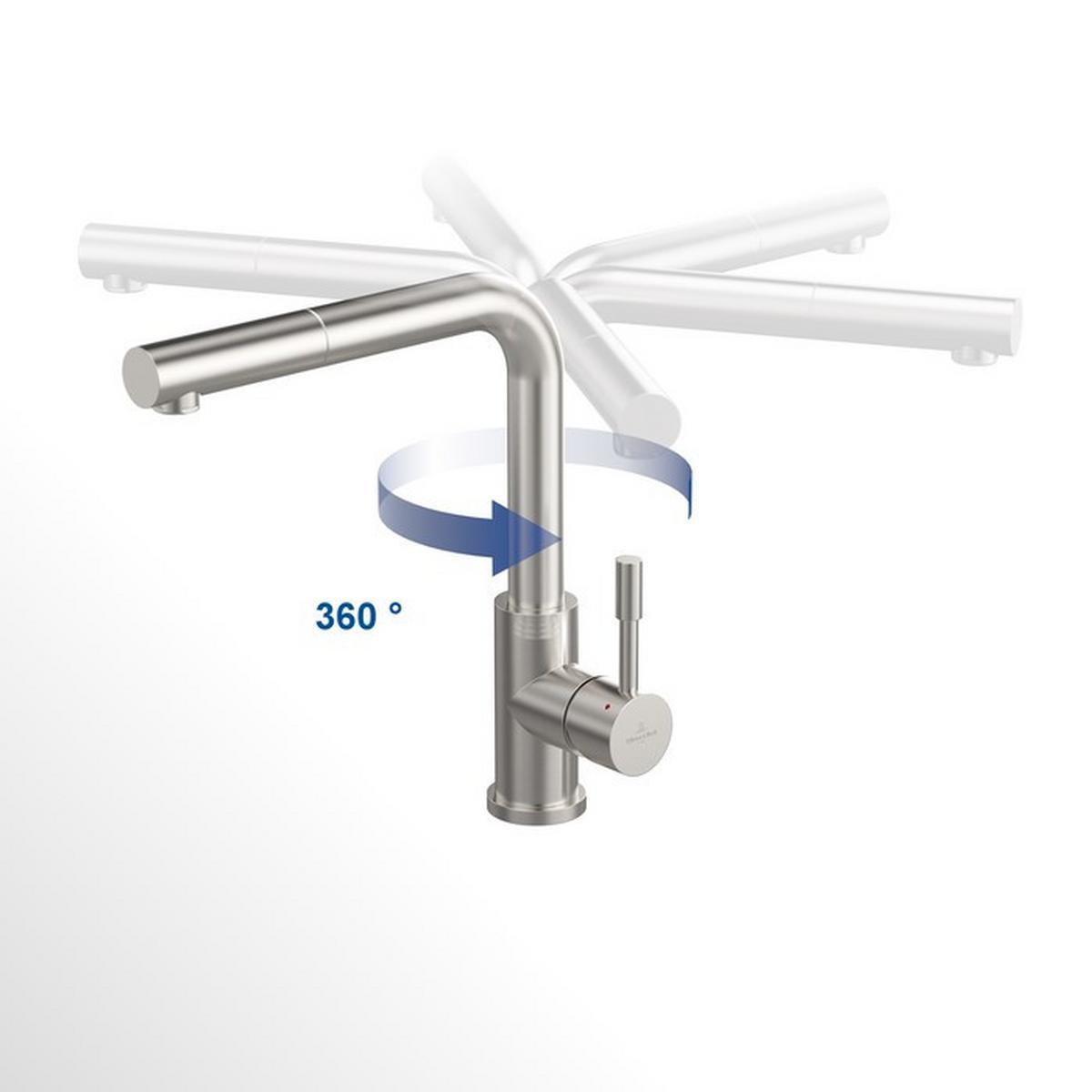 ARMATURA KUCHENNA 969701LC VILLEROY&BOCH - kolor stalowy, Basics, metal (4,5/30,5/27,5cm) - Villeroy & Boch