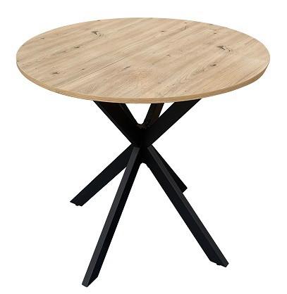 STÓŁ DO JADALNI MONTE - kolor dębowy/czarny, Modern, materiał drewnopochodny/metal (80/80/75cm) - MID.YOU