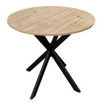 STÓŁ DO JADALNI MONTE - kolor dębowy/czarny, Modern, materiał drewnopochodny/metal (80/80/75cm) - MID.YOU