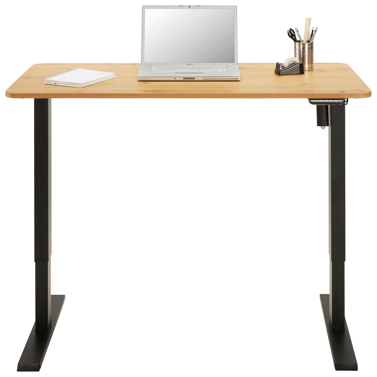 BIURKO EMIL -EXKLUSIV- - kolor dębowy/czarny, Modern, materiał drewnopochodny/tworzywo sztuczne (120/119/60cm) - Mömax