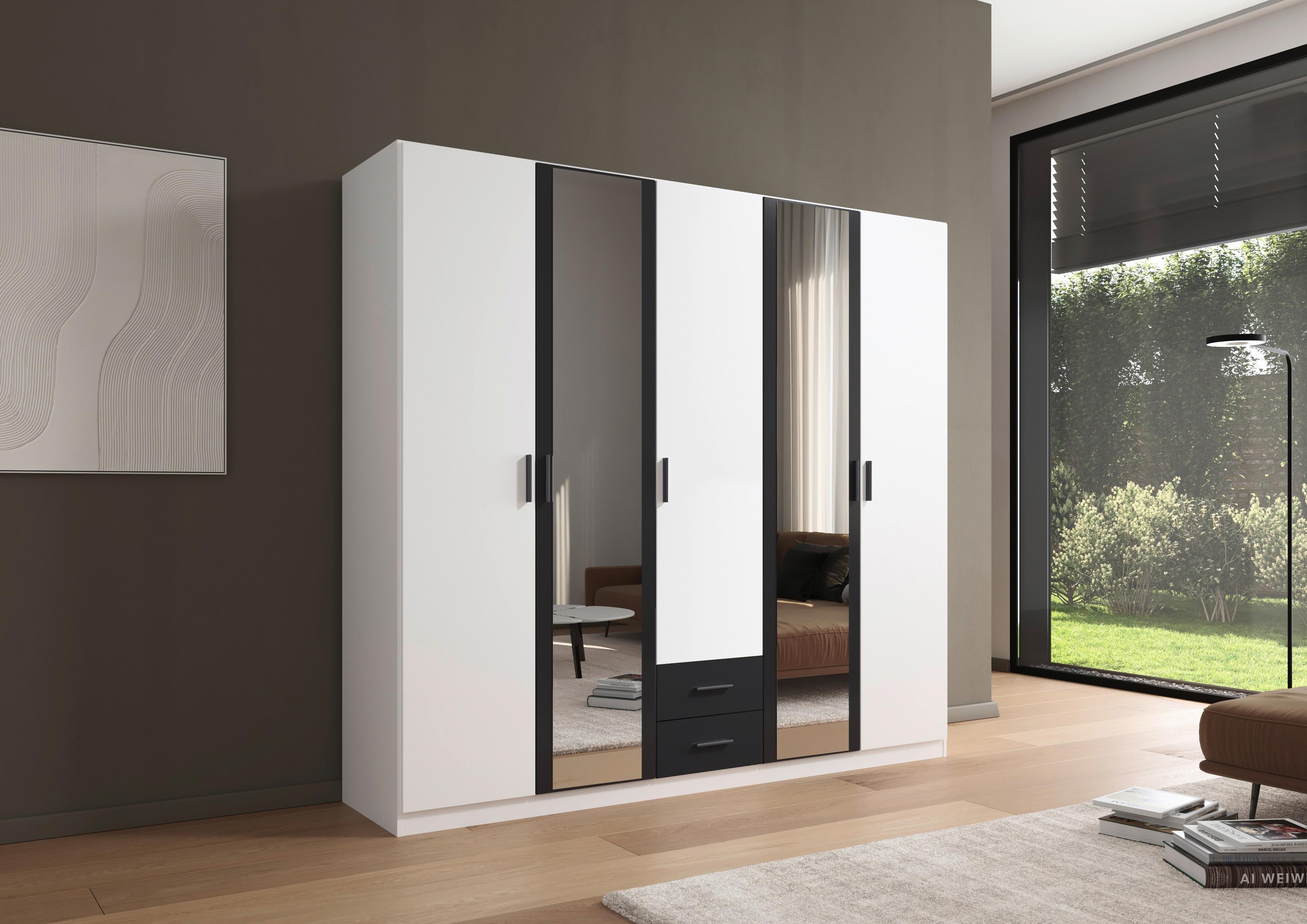 DULAP USI ROTATIVE DESPINA - alb/gri, Konventionell, material pe bază de lemn (226/210/54cm)
