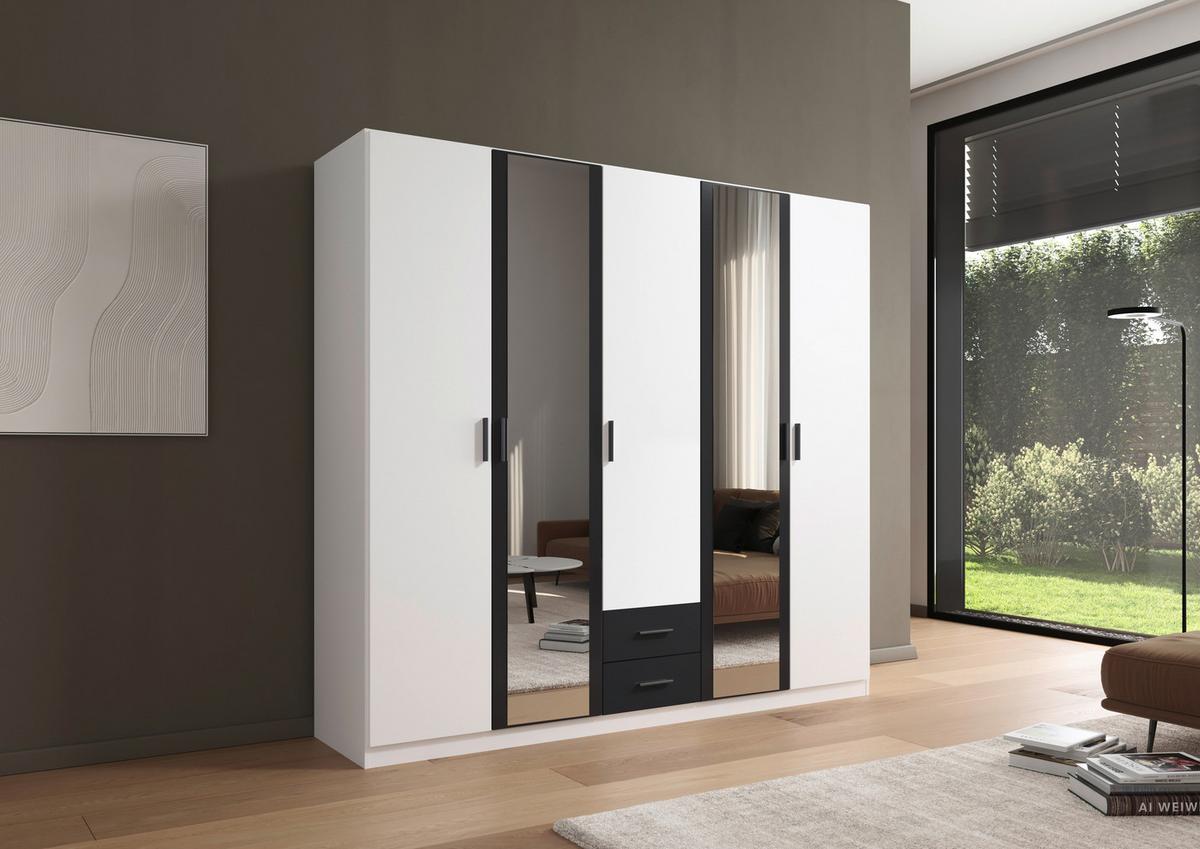 DULAP USI ROTATIVE DESPINA - alb/gri, Konventionell, material pe bază de lemn (226/210/54cm)