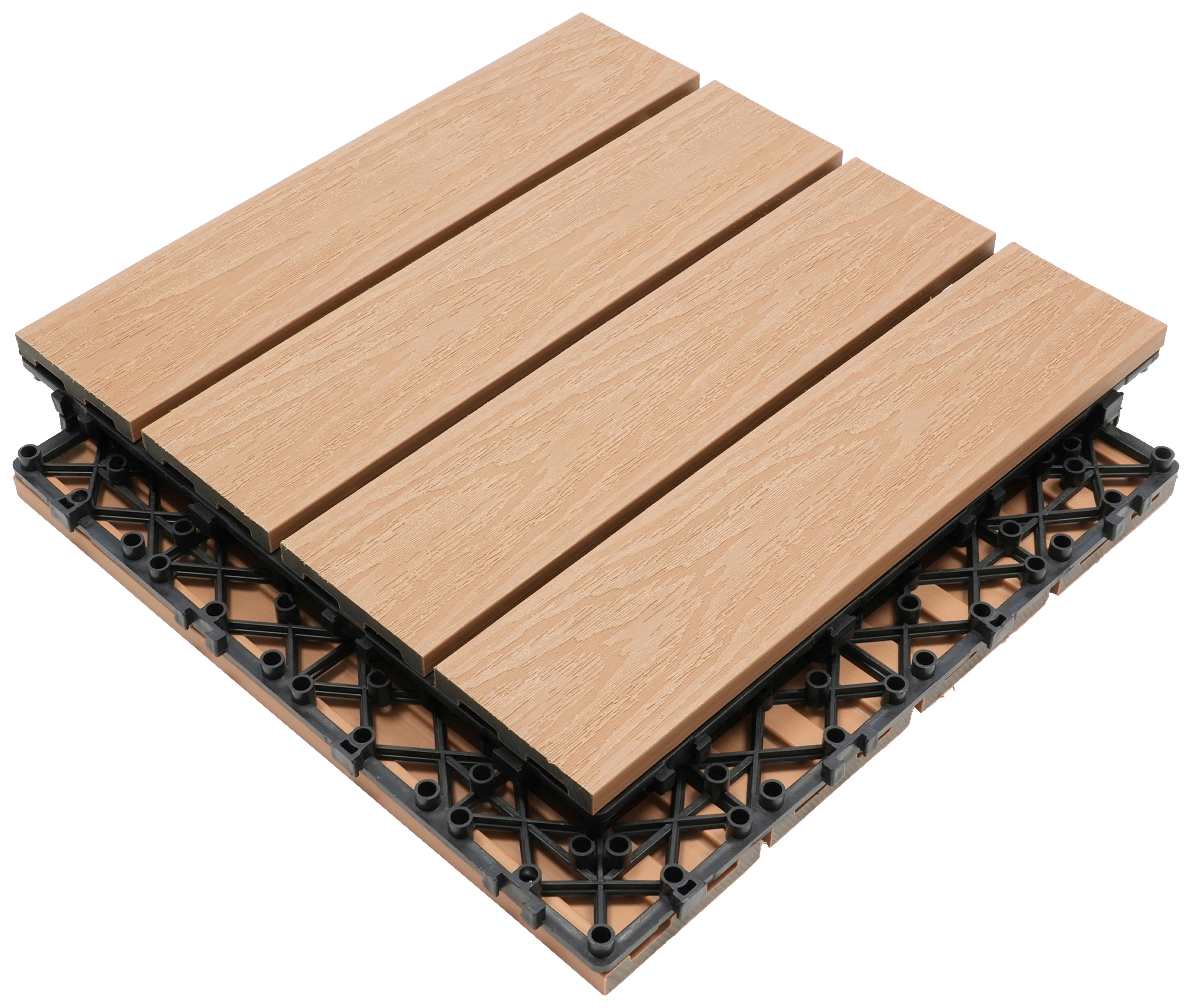 PŁYTKA TARASOWA PREMIUM 11ER SET - kolor klonowy, Konventionell, materiał drewnopochodny (30/30/2,1cm) - Ambia Garden