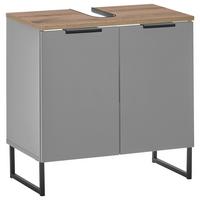 SZAFKA POD UMYWALKĘ DENVER - kolor dębowy/czarny, Konventionell, materiał drewnopochodny/metal (60/60/35cm) - home24