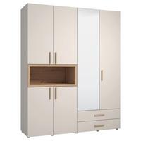 Ruhásszekrény Tükörrel Donald - kasmírszínű/bézsbarna, Modern, műanyag/faalapú anyag (179/226,5/56,5cm) - MID.YOU