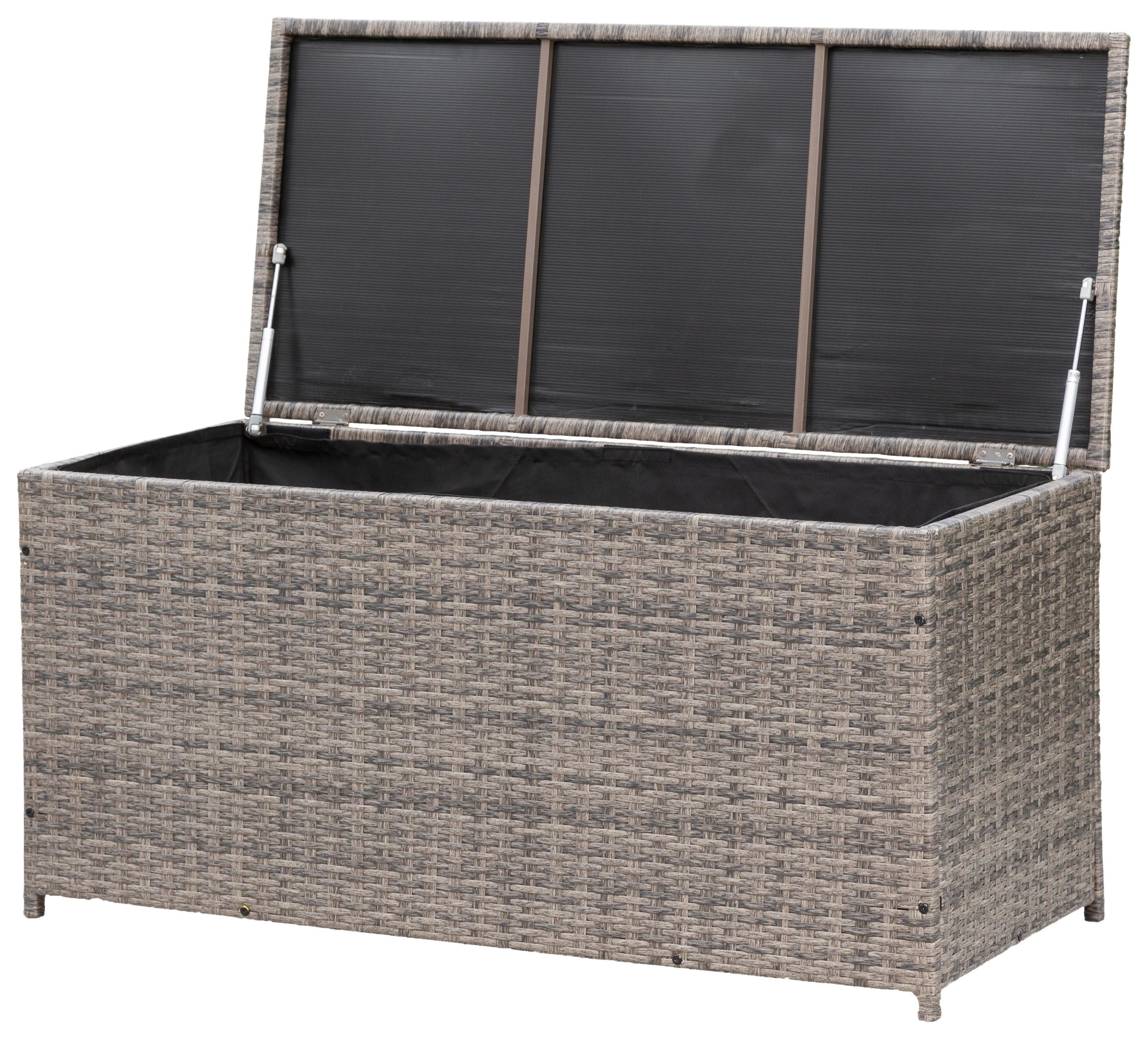 KISSENBOX KISSENBOX - Grau, KONVENTIONELL, Kunststoff/Metall (123/54/60cm) - Gardenson