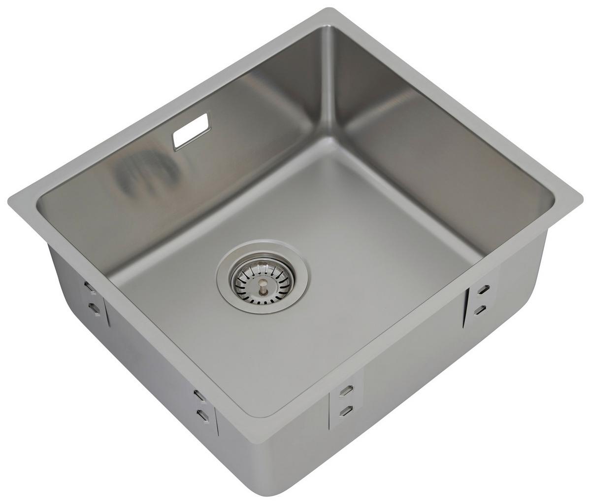 Einzelbecken Detroit ca. 49x23x44 cm Edelstahl - Edelstahlfarben, Trend, Metall (49/22,5/44cm) - Respekta