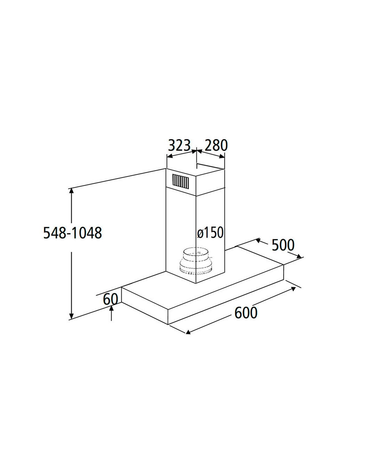 Dunstabzugshaube T1-60 Edelstahlfarben - Edelstahlfarben, Trend, Metall (60/104,80/50cm) - PKM