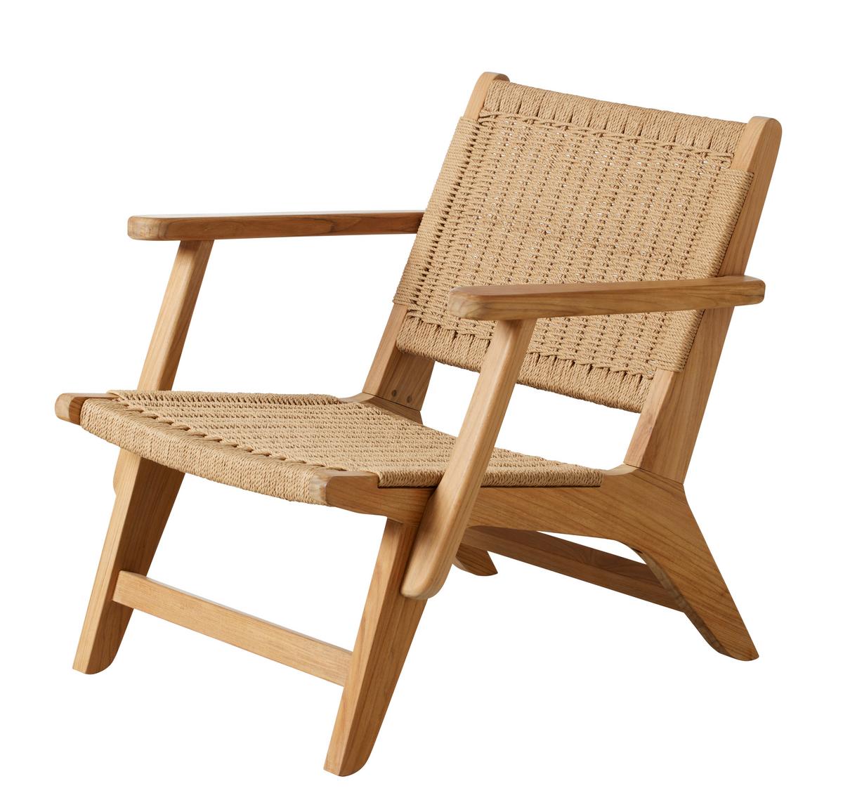 Loungesessel Eya Teak Indoor - Hellbraun/Teakfarben, Natur, Holz/Papier (68/71/72cm) - Gardenson