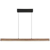 Viseča Led-svetilka 17015 - črna/temno rjava, Natur, kovina/umetna masa (115/4,5/150cm) - Globo