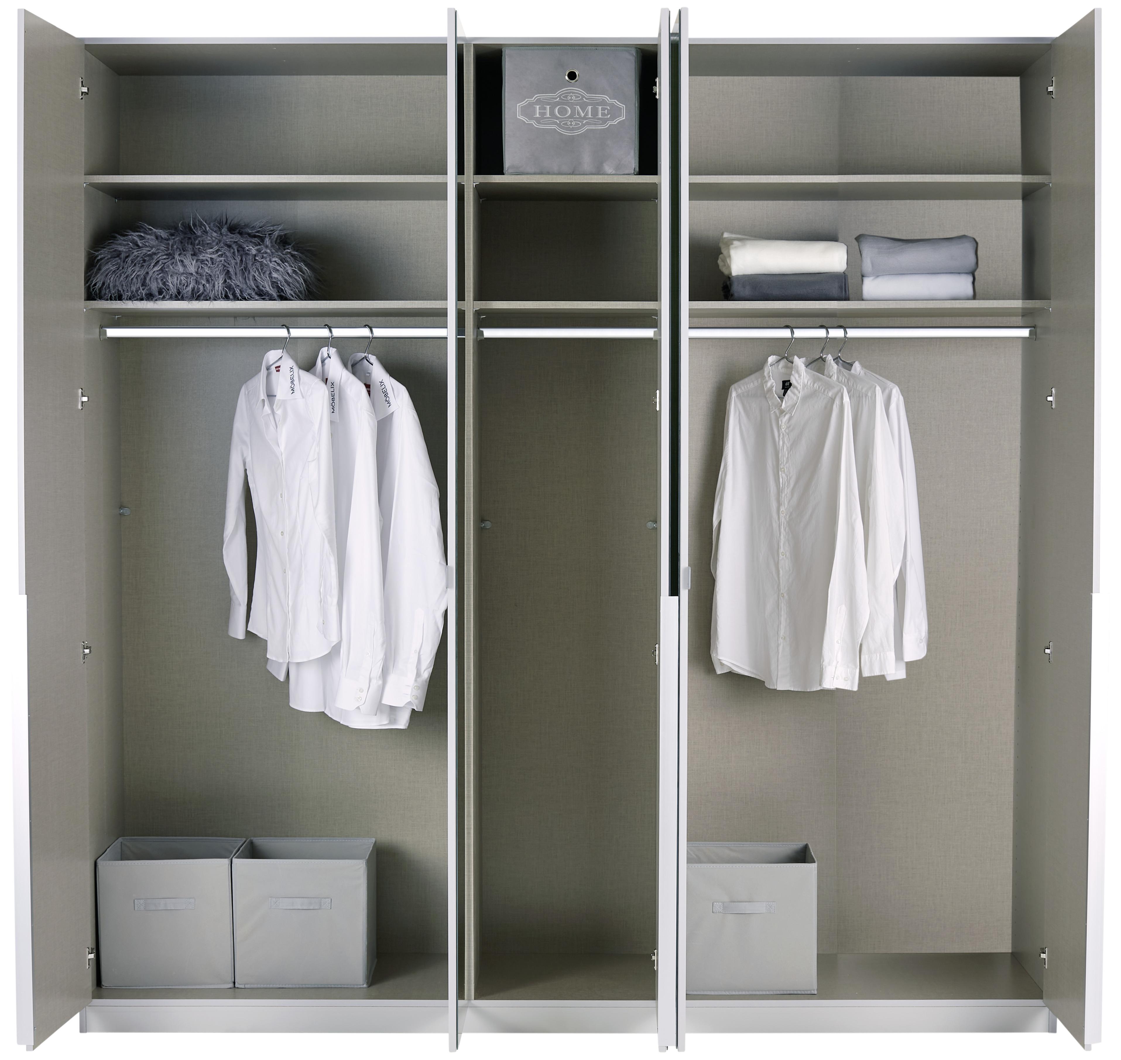 Dulap cu uși rotative ALABAMA - argintiu/gri deschis, Modern, material pe bază de lemn (226/229/54cm)