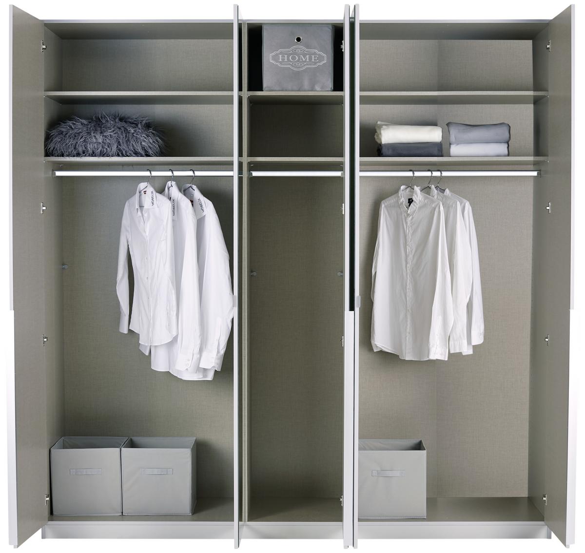Dulap cu uși rotative ALABAMA - argintiu/gri deschis, Modern, material pe bază de lemn (226/229/54cm)
