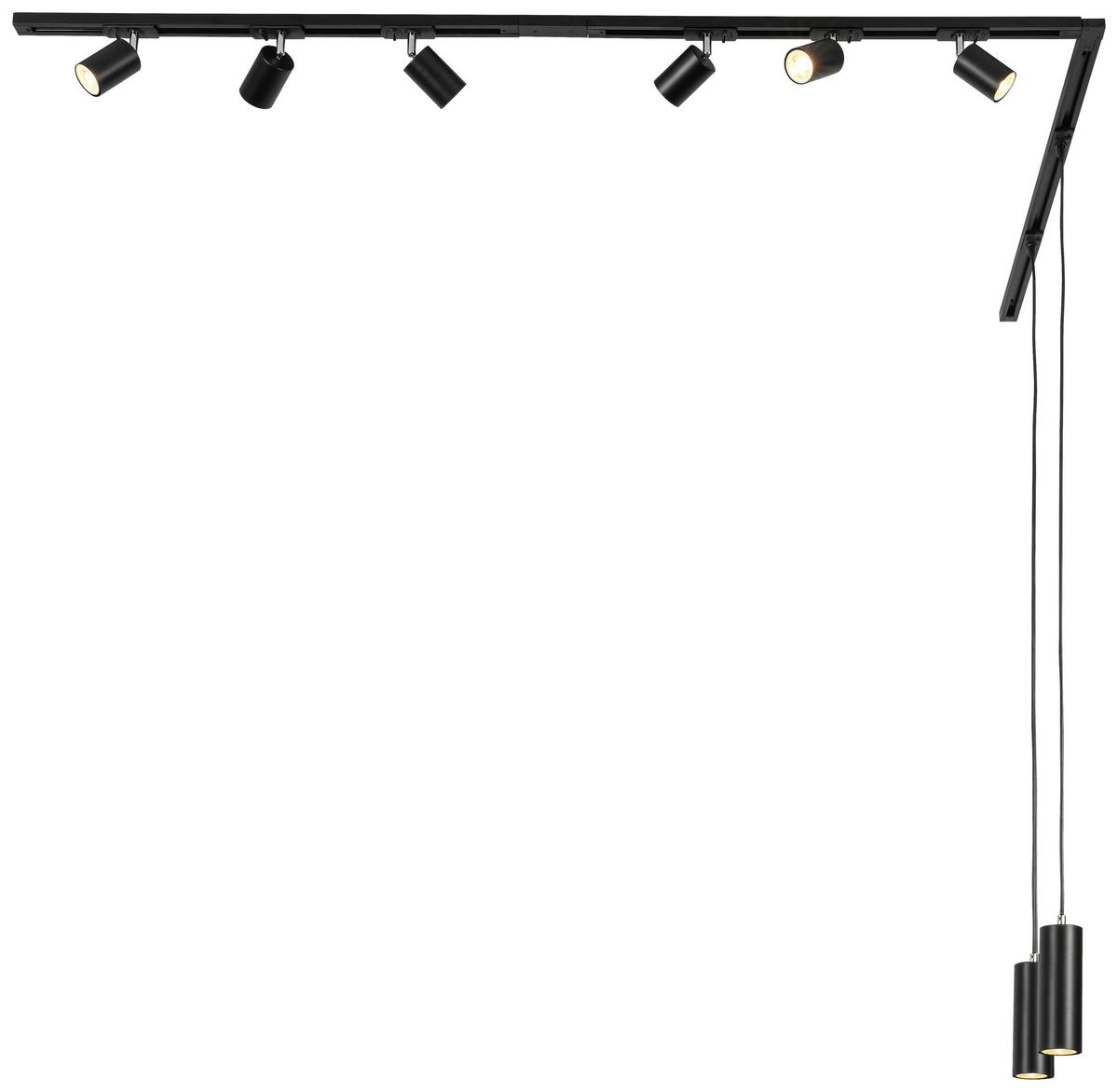 SYSTEM SZYNOWY BINE - czarny/kolor chromowy, Trend, tworzywo sztuczne/metal (262cm) - Novel