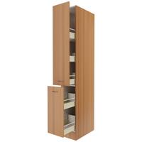 Apothekerschrank "Nano" , Buche - Edelstahlfarben/Buchefarben, MODERN, Holzwerkstoff/Kunststoff (30/200/60cm) - FlexWell