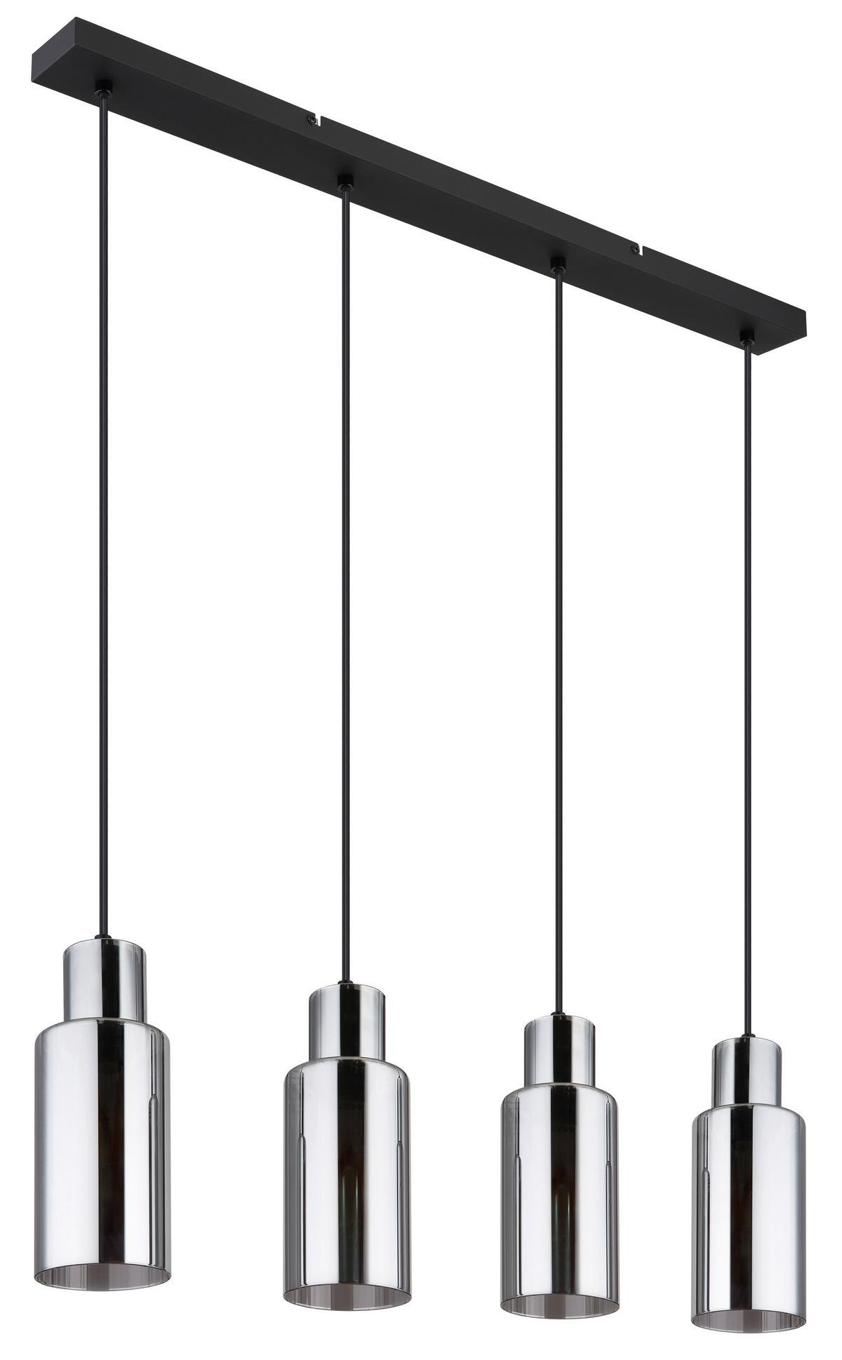 Hängeleuchte Lidaria Rauchglas max. 25 Watt - Schwarz, Basics, Glas/Metall (82/10/120cm) - Globo