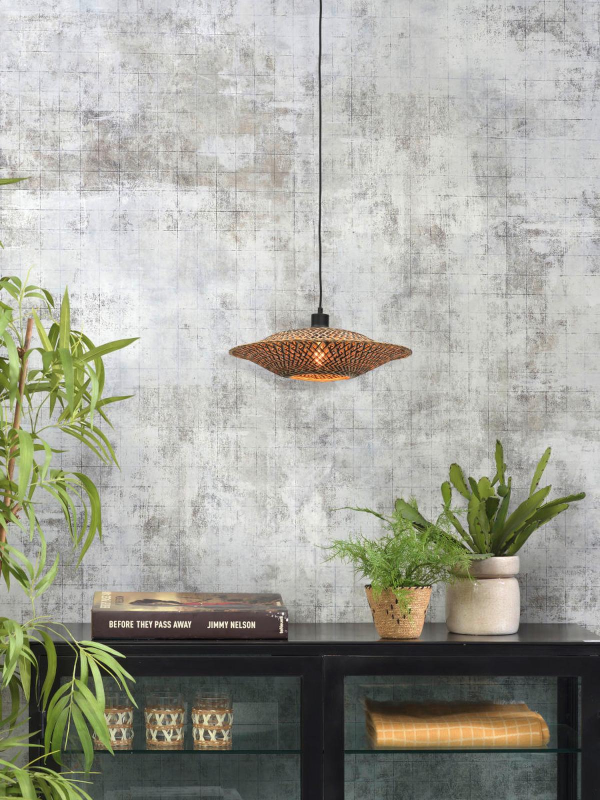 Hängeleuchte Bali in Schwarz/Braun max. 40 Watt - Hellbraun/Schwarz, Design, Naturmaterialien (44/12cm) - Good & Mojo