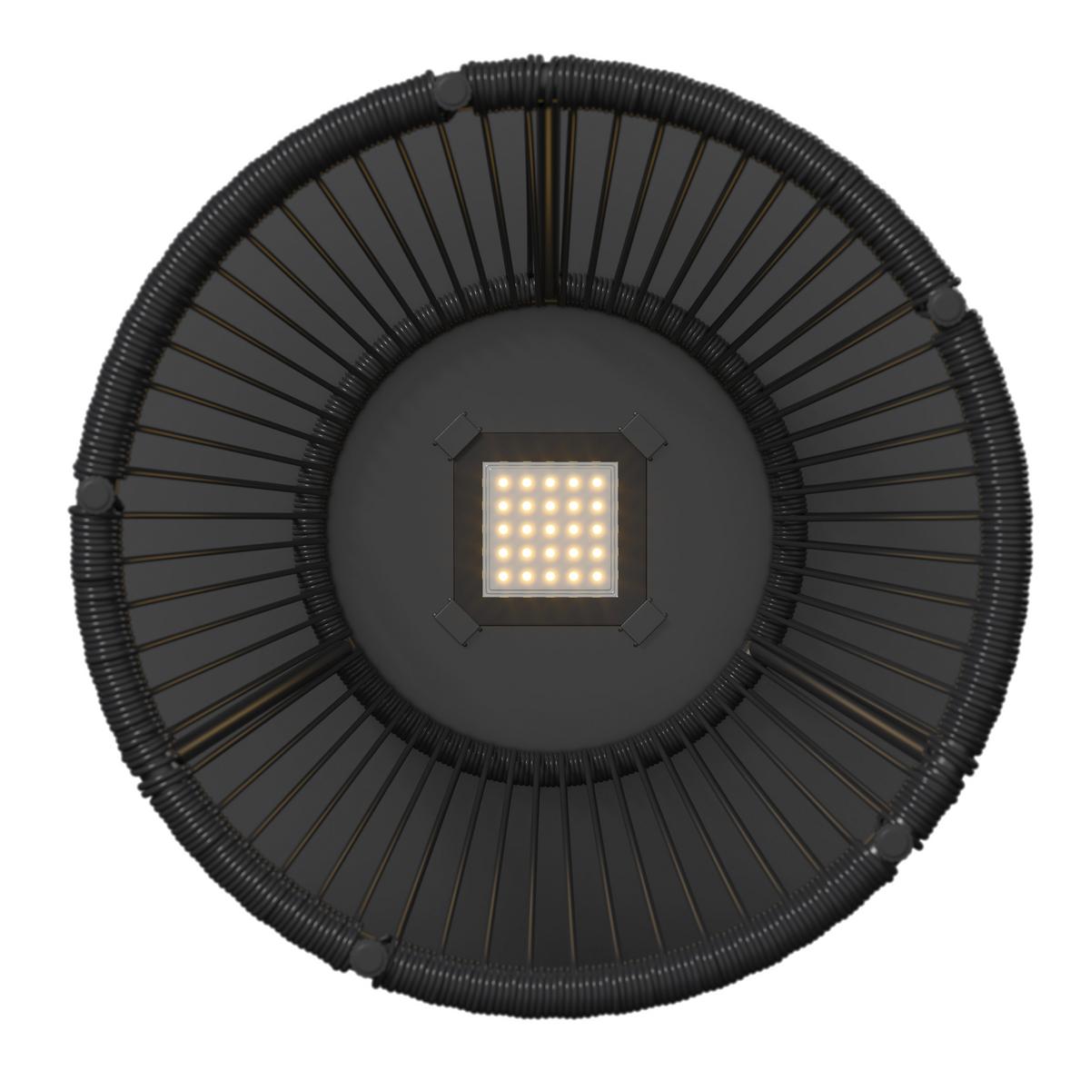 Gartenbeistelltisch Ruffy Schwarz Solar - Schwarz, MODERN, Kunststoff/Metall (55/48/55cm) - Bessagi Garden