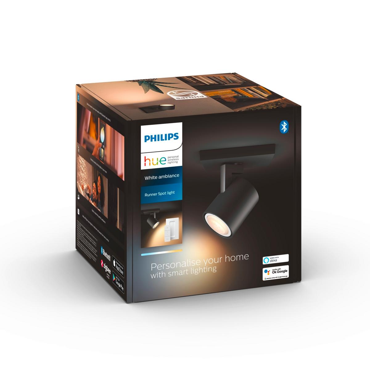 LAMPA REFLEKTOROWA LED PHILIPS HUE RUNNER SPOT B 1ER - czarny, Basics, metal (11/10,70/9cm) - Philips HUE