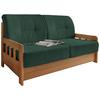 Schlafsofa Camino Holzkorpus Kiefer/Dunkelgrün - Dunkelgrün/Kieferfarben, MODERN, Holz/Textil (154/88/90cm) - Livetastic
