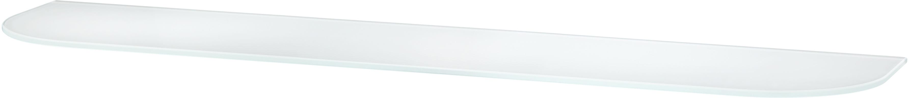 Stenski Regal Zaobljeno Belo Steklo -Sb- - opal, steklo (15/60/0,6cm) - Modern Living