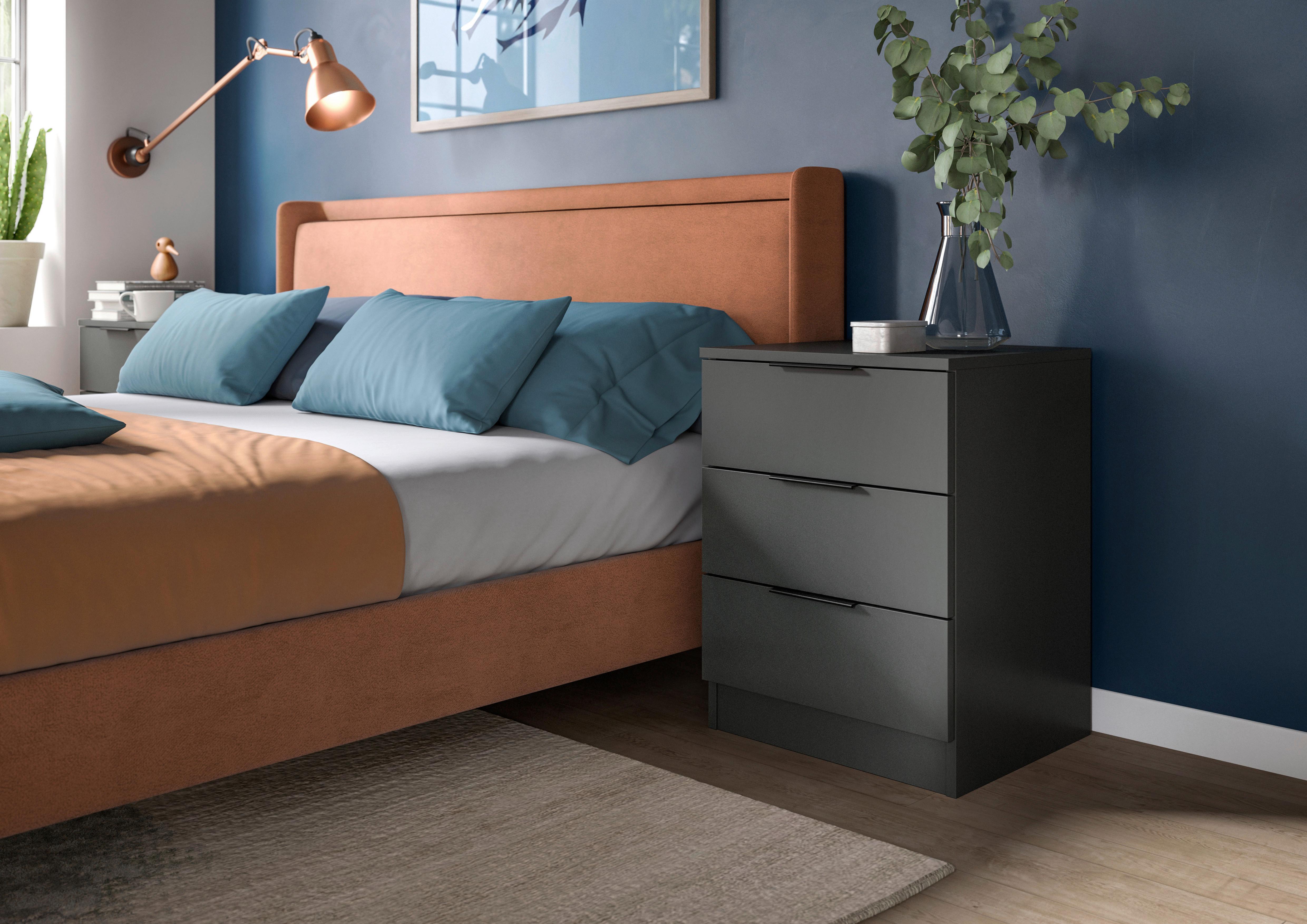 Nachtkästchenset KOPENHAGEN ca.45x60x40cm Anthrazit - Anthrazit/Schwarz, MODERN, Holzwerkstoff/Kunststoff (45/60/40cm) - MID.YOU