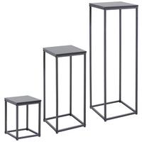 ZESTAW STOLIKÓW BOCZNYCH RESI - czarny, Modern, materiał drewnopochodny/metal (30/90/30cm) - MID.YOU