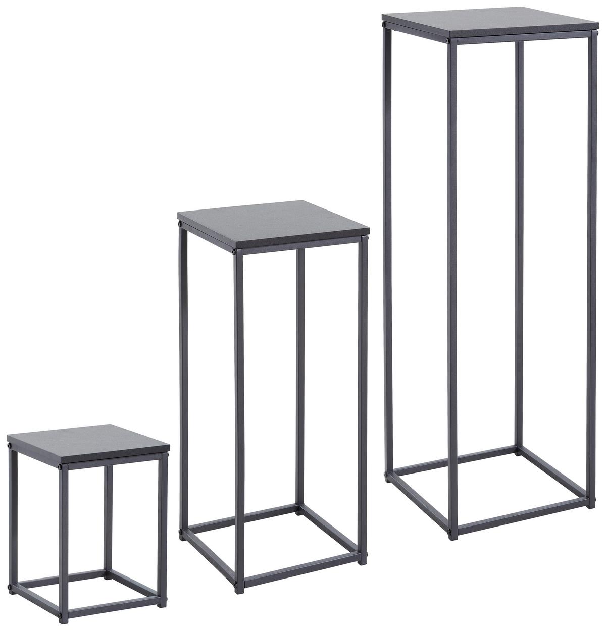 ZESTAW STOLIKÓW BOCZNYCH RESI - czarny, Modern, materiał drewnopochodny/metal (30/90/30cm) - MID.YOU