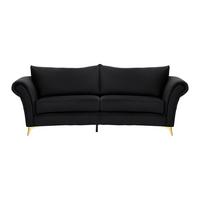 Megasofa Blixa Schwarz - Goldfarben/Schwarz, MODERN, Textil/Metall (260/75-49/120cm) - Mömax