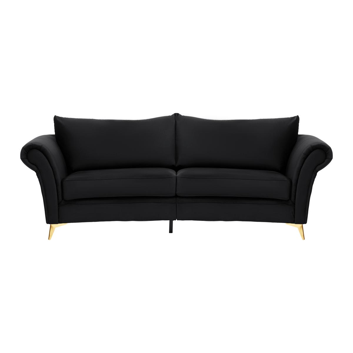 Megasofa Blixa Schwarz - Goldfarben/Schwarz, MODERN, Textil/Metall (260/75-49/120cm) - Mömax