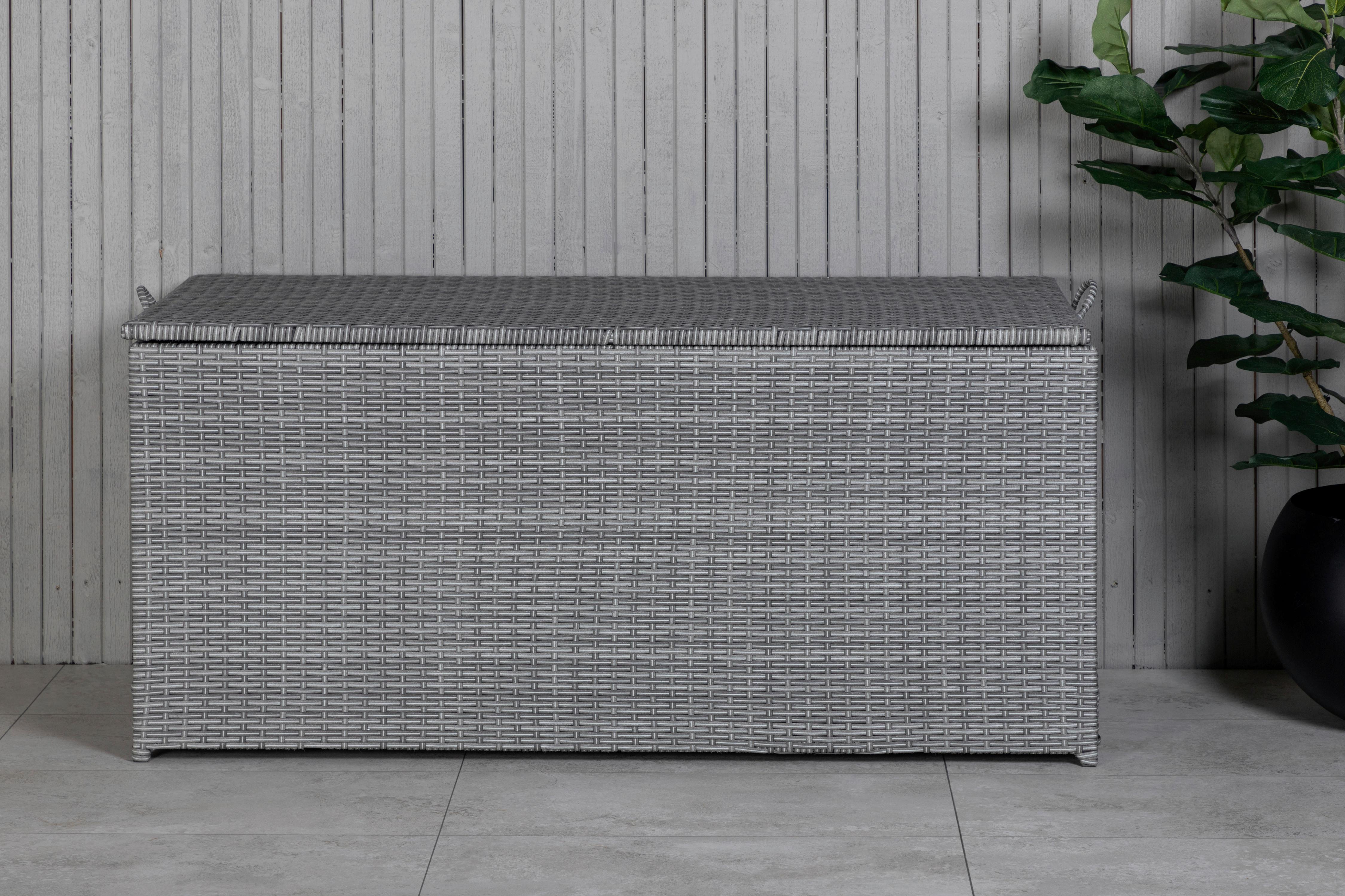 Kissenbox London ca. 130x61x60 cm Grau - Grau, KONVENTIONELL, Kunststoff (130/61/60cm) - Gardenson