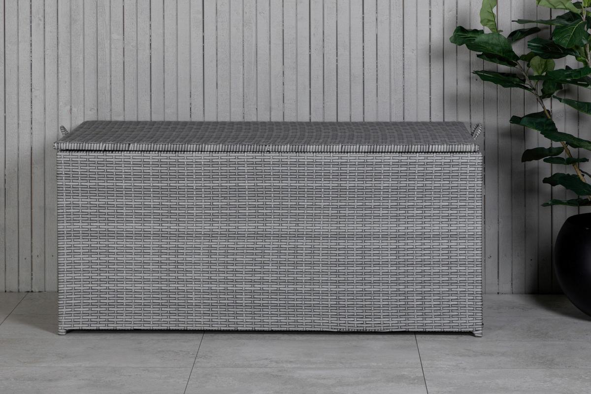 Kissenbox London ca. 130x61x60 cm Grau - Grau, KONVENTIONELL, Kunststoff (130/61/60cm) - Gardenson