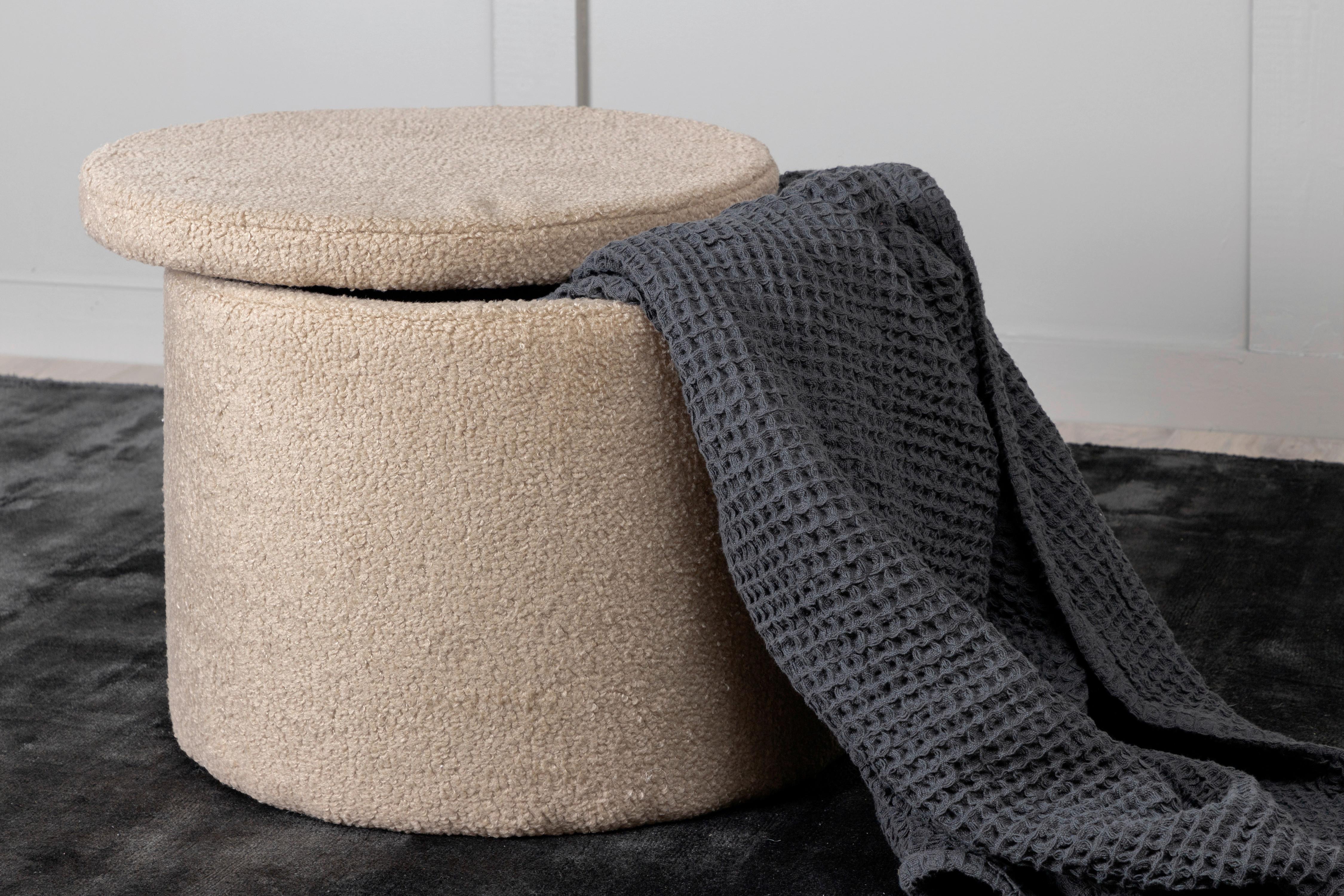 POUF DUNKEN - Beige, Design, Kunststoff/Textil (51/43/51cm) - Livetastic