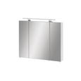 Spiegelschrank in Weiß - Weiß/Nickelfarben, MODERN, Glas/Holzwerkstoff (80/71-75/16cm) Spiegelschrank in Weiß - Weiß/Nickelfarben, MODERN, Glas/Holzwerkstoff (80/71-75/16cm)