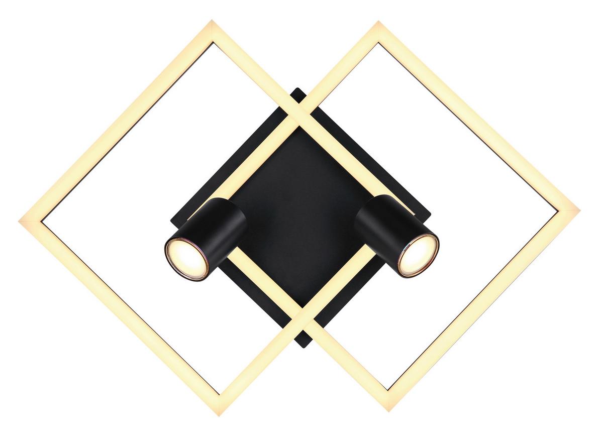 Led Mennyezeti Lámpa 67308-36 - fekete/opál, Design, műanyag/fém (42/42/19cm) - Globo