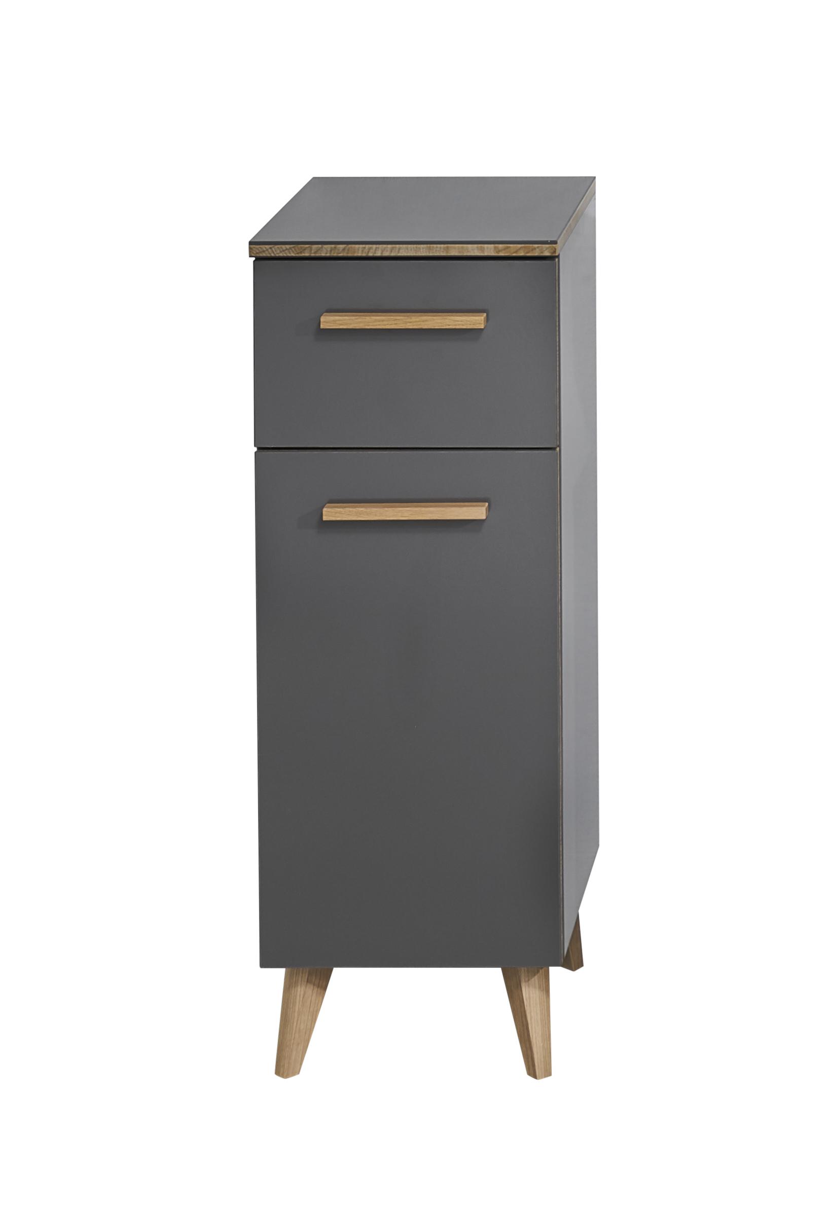 Dulap inferior Bludenz - culoare lemn stejar/gri, Modern, material pe bază de lemn (30/72/33cm)