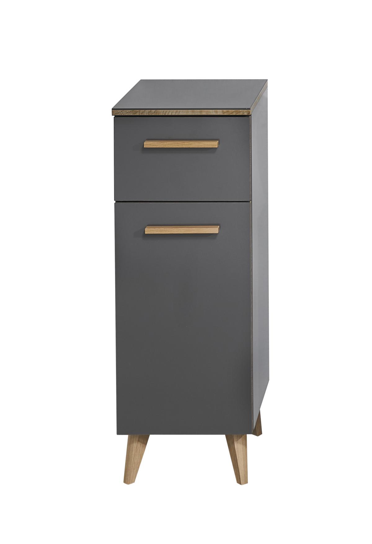 Dulap inferior Bludenz - culoare lemn stejar/gri, Modern, material pe bază de lemn (30/72/33cm)