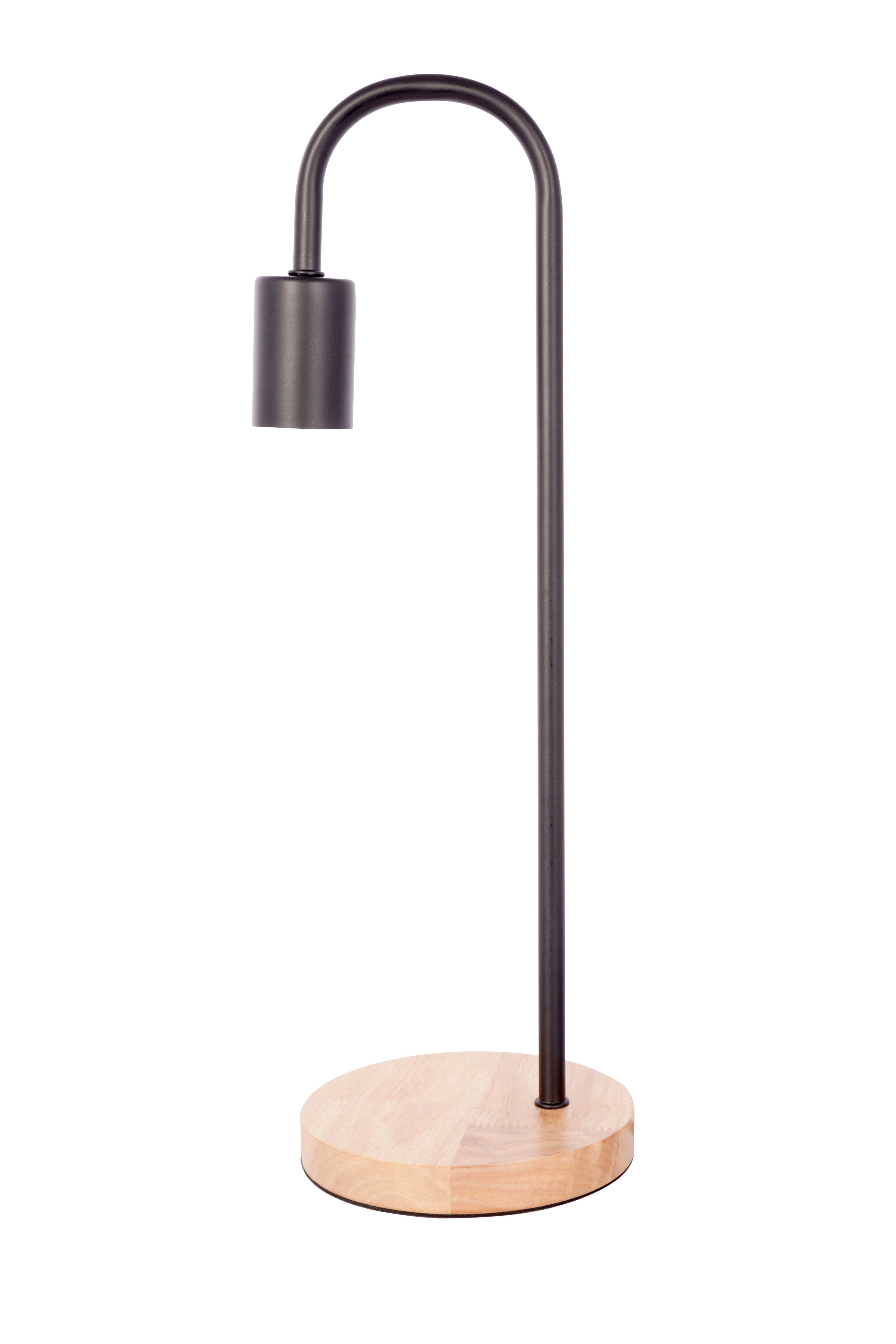Tischleuchte Jbwnd-Blk-Tbl - Schwarz, Trend, Holz/Metall (15/47/15cm) - Kayoom