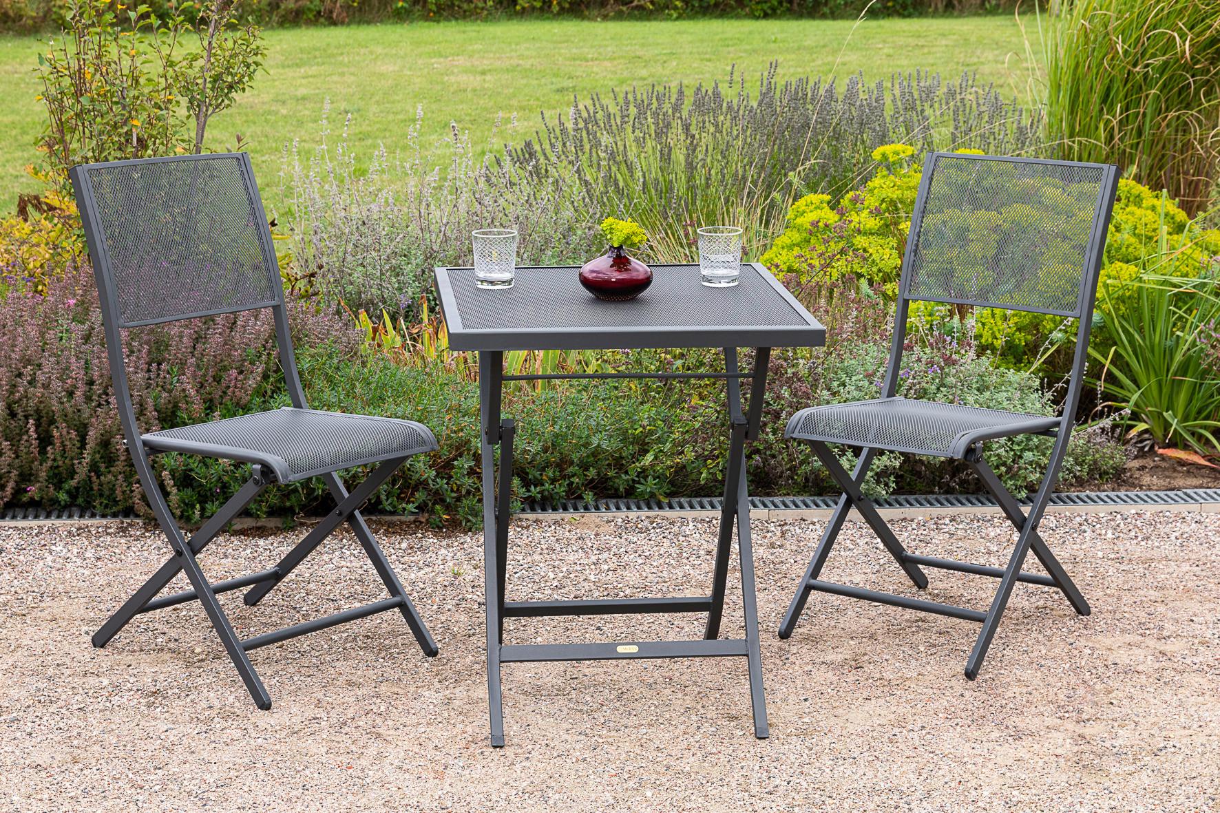 GARTENKLAPPSTUHL SAMOS KLAPPSTUHL - Graphitfarben, MODERN, Metall (41/89/57cm) - Gardenson