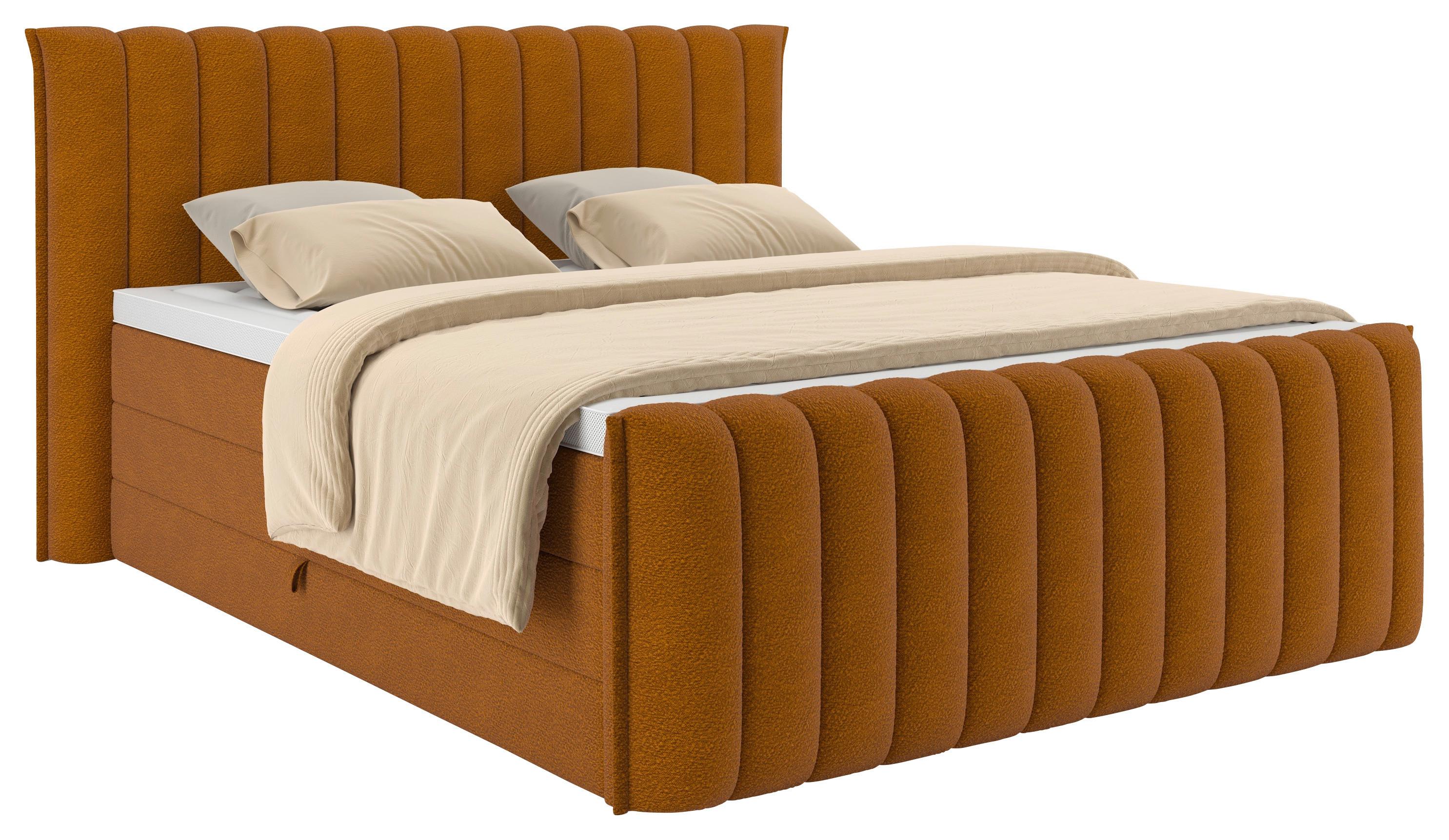 PAT BOXSPRING LINA - ruginiu, Konventionell, plastic/lemn (180/200cm) - Premium Living